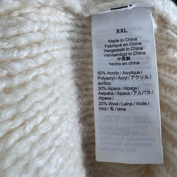 J. Crew Alpaca Wool Cable-Knit Pointelle Popcorn Bobble Flowers Sweater (SZ XXL) - Picture 13 of 16